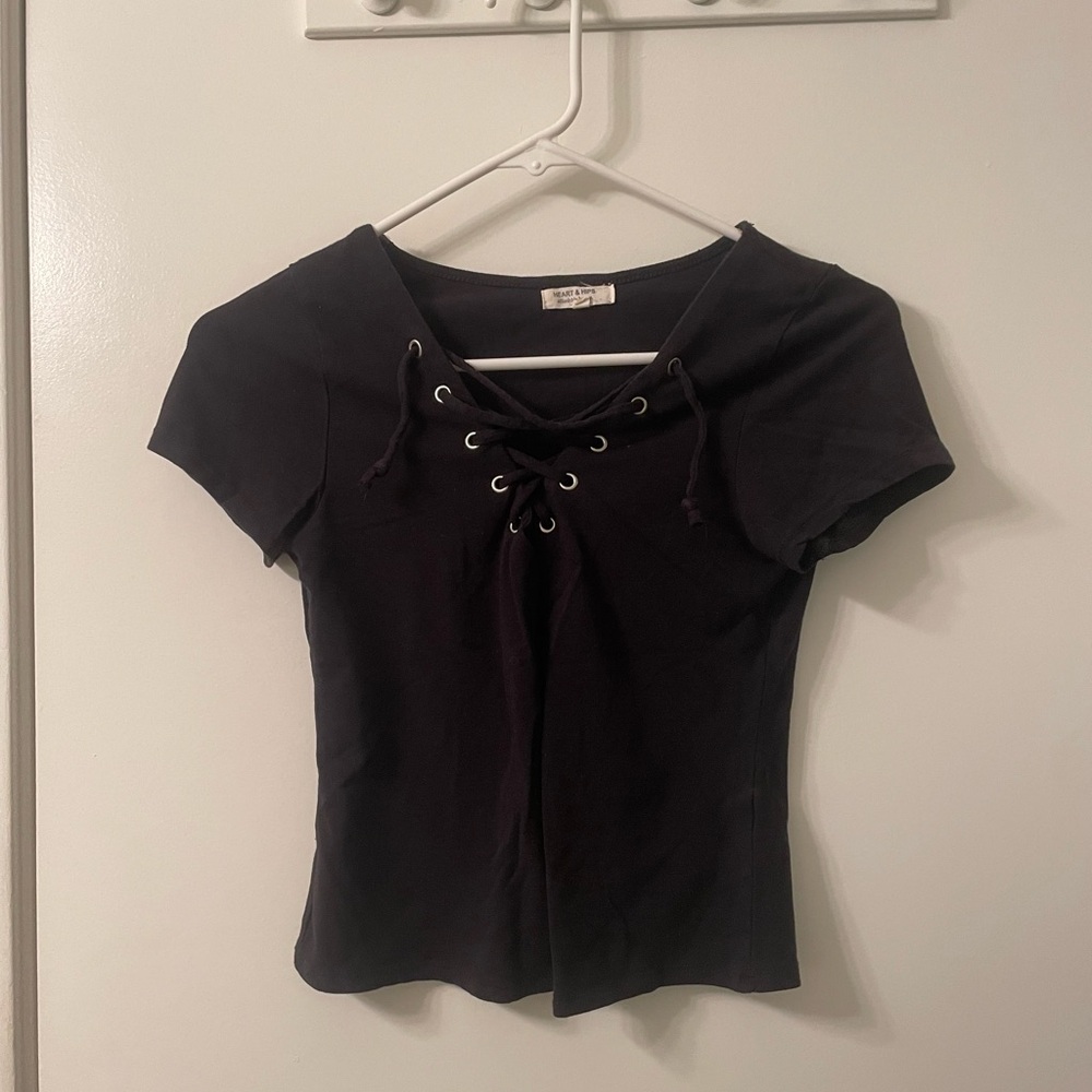 Black Criss Cross Top